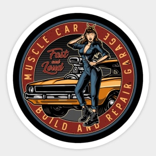 Muscle Car Garage Sticker